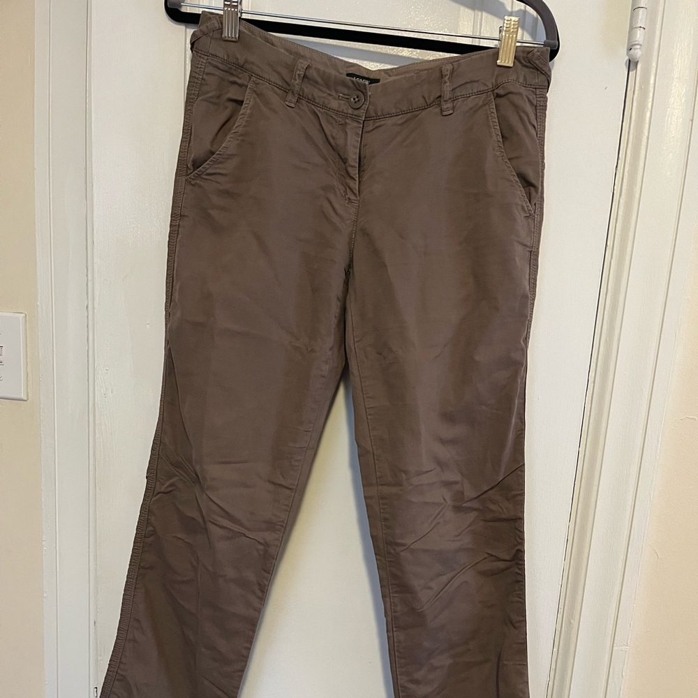 Straight-legged, linen-blend